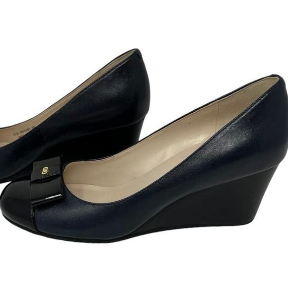 Cole Haan Dark Blue and Black Wedge Heels - Picture 1 of 7